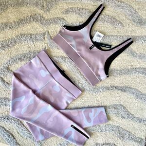 Ultracor Cor Camo Fest Shapewear Workout Leggings + Matching Sports Bra NWT SZ L